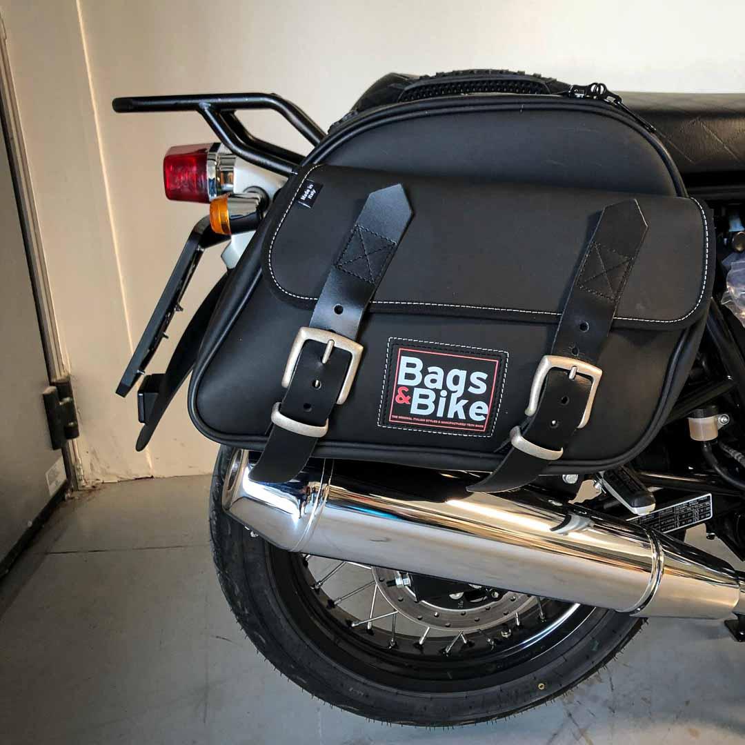 Panniers for Royal Enfield Interceptor Continental, pair of EXPLORER in Black side bags - Image 4