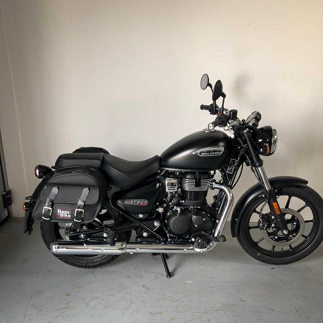 Panniers for Royal Enfield Meteor 350, pair of EXPLORER in Black side bags - Image 2