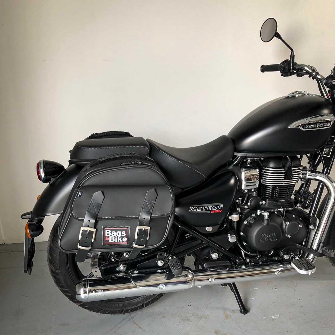 Panniers for Royal Enfield Meteor 350, pair of EXPLORER in Black side bags - Image 4