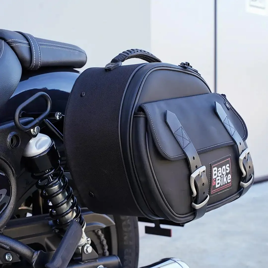 Borse laterali per Royal Enfield Super Meteor 650, coppia di borse EXPLORER in Nera - immagine 3