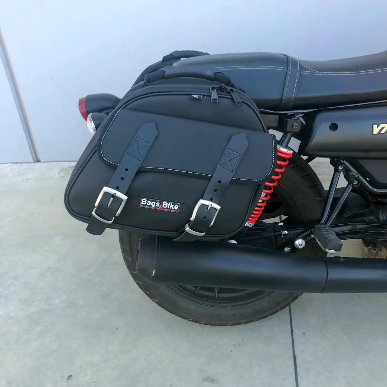 Panniers for Moto Guzzi V7 III, pair of EXPLORER in Black side bags