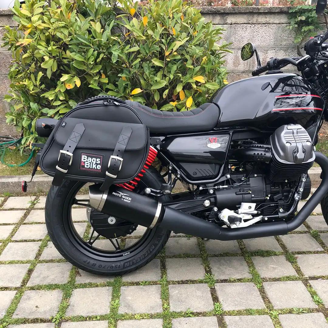 Panniers for Moto Guzzi V7 Special Edition, pair of EXPLORER in Black side bags - Image 3