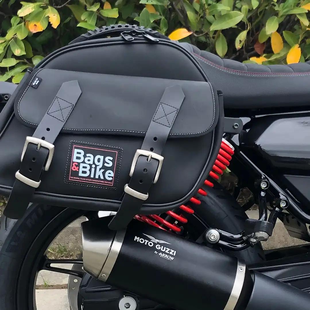 Panniers for Moto Guzzi V7 Special Edition, pair of EXPLORER in Black side bags - Image 4