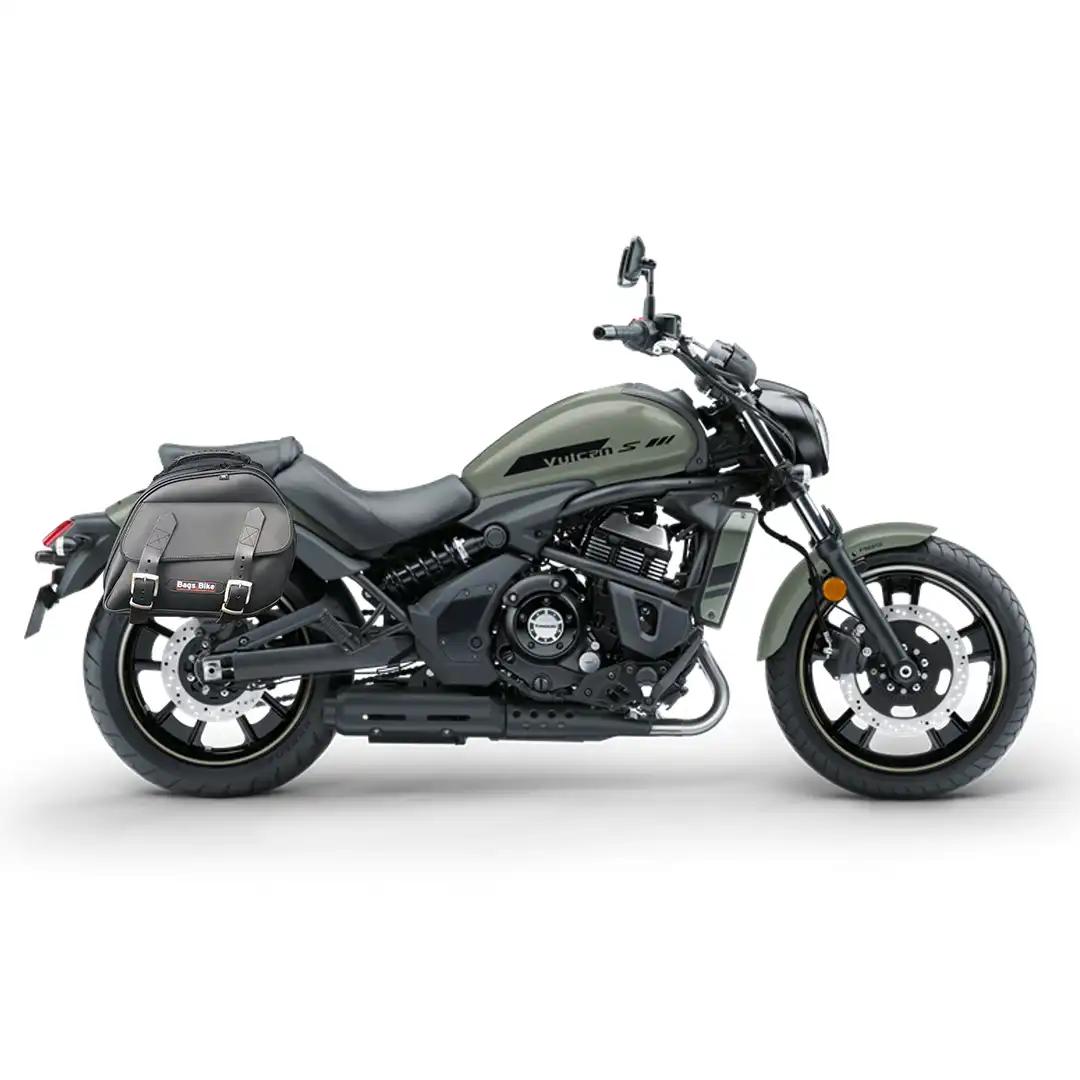 Panniers for Kawasaki Vulcan 650, pair of EXPLORER in Black side bags - Image 2