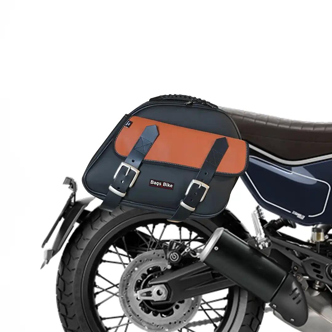 Panniers for Ducati Scrambler 800 2024, pair of EXPLORER in Black and Leather side bags - Image 2