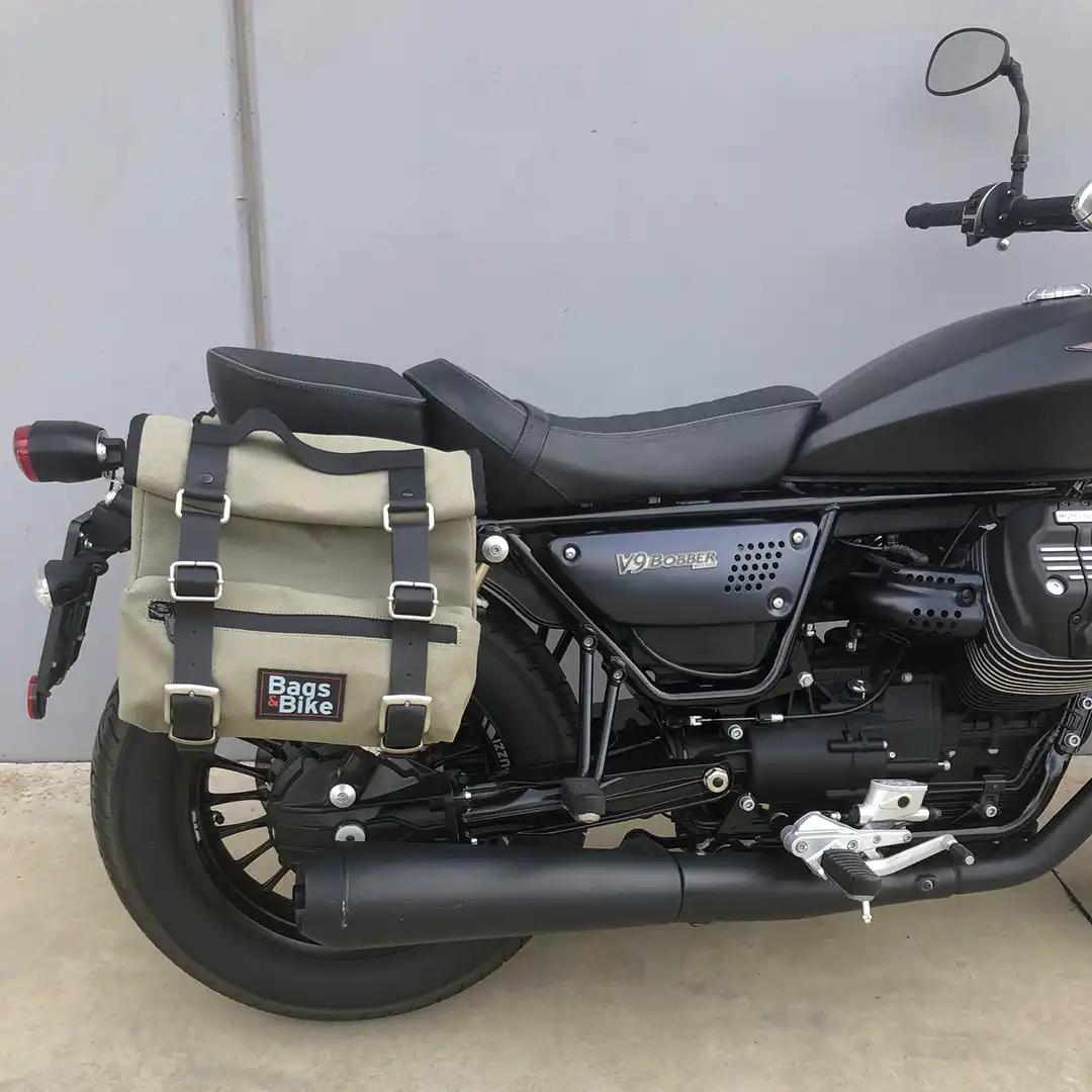 Panniers for Moto Guzzi Bobber, pair of SAHARA in Gray side bags - Image 2