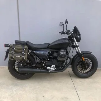 Panniers for Moto Guzzi Bobber, pair of SAHARA in Green side bags