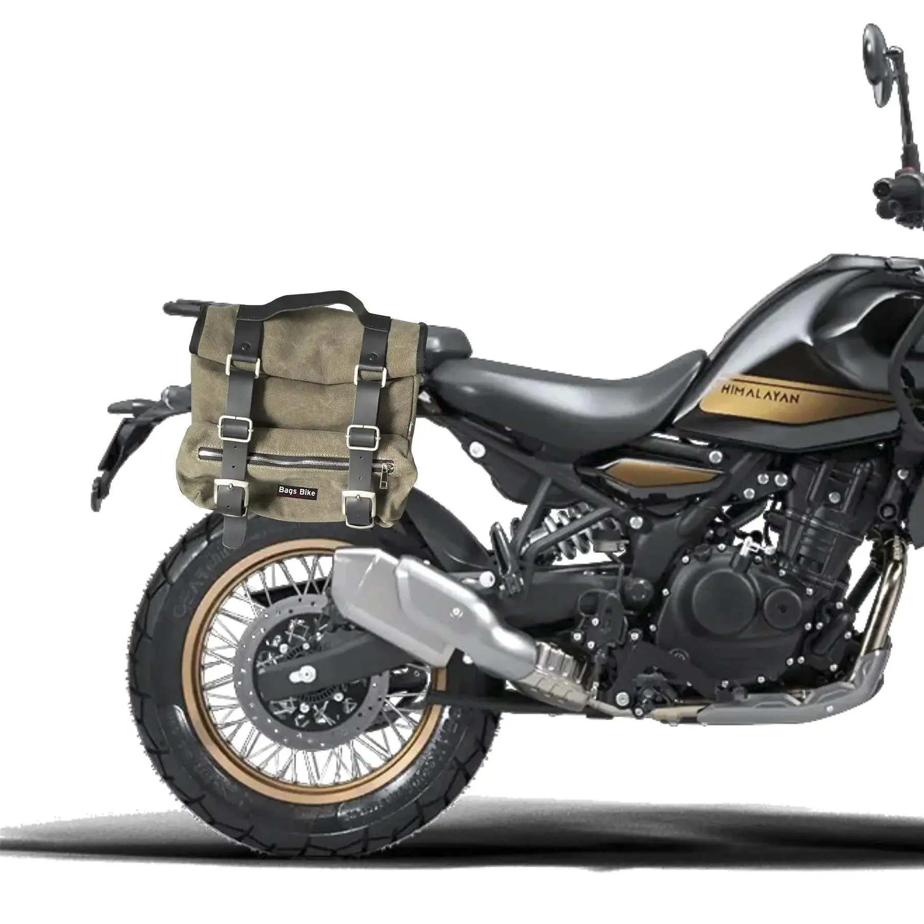 Borse laterali per Royal Enfield Himalayan 450, coppia di borse SAHARA in Verde