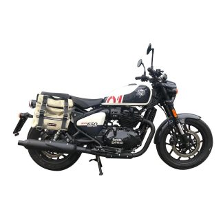 Panniers for Royal Enfield Shotgun, pair of SAHARA in Gray side bags