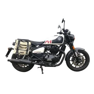 Panniers for Royal Enfield Shotgun, pair of SAHARA in Gray side bags