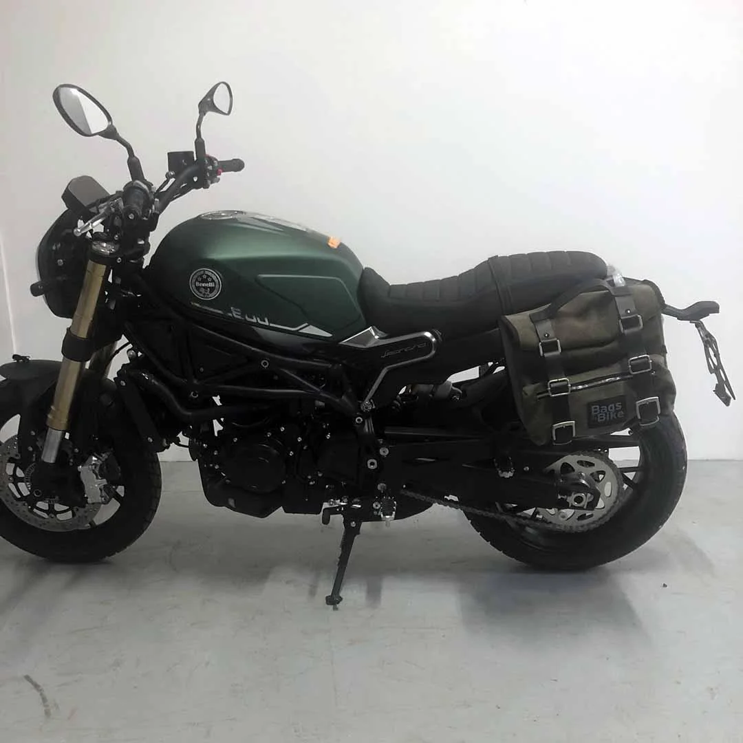 Borse laterali per Benelli Leoncino 800, coppia di borse SAHARA in Verde - immagine 4