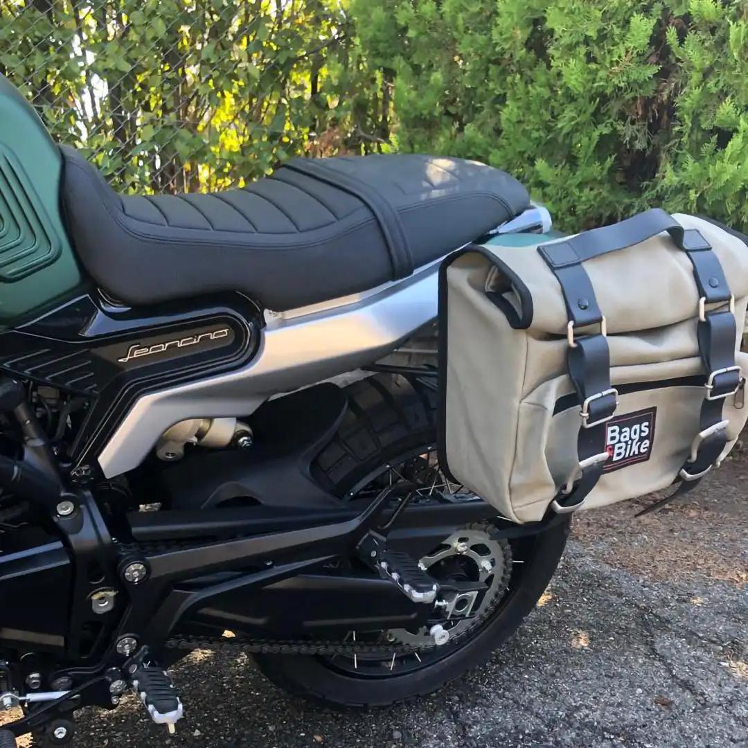 Borsa laterale per Benelli Leoncino 800 Trail, borsa singola SAHARA in Grigio - immagine 4