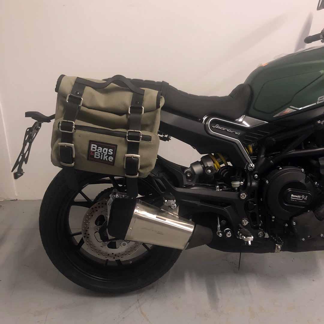 Panniers for Benelli Leoncino 800, pair of SAHARA in Gray side bags