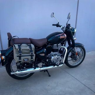 Panniers for Royal Enfield Classic 350, pair of SAHARA in Gray side bags