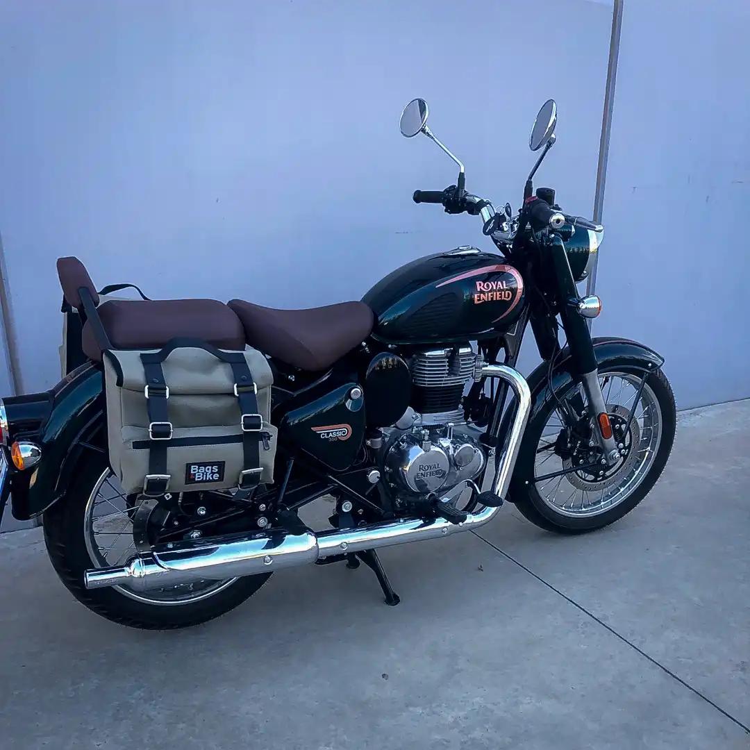 Panniers for Royal Enfield Classic 350, pair of SAHARA in Gray side bags