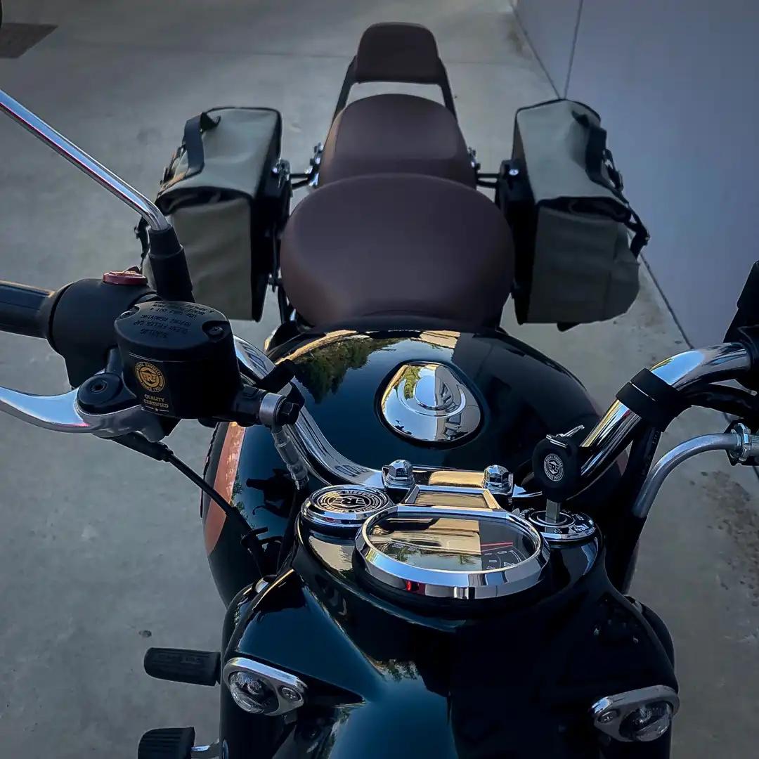 Panniers for Royal Enfield Classic 350, pair of SAHARA in Gray side bags - Image 2