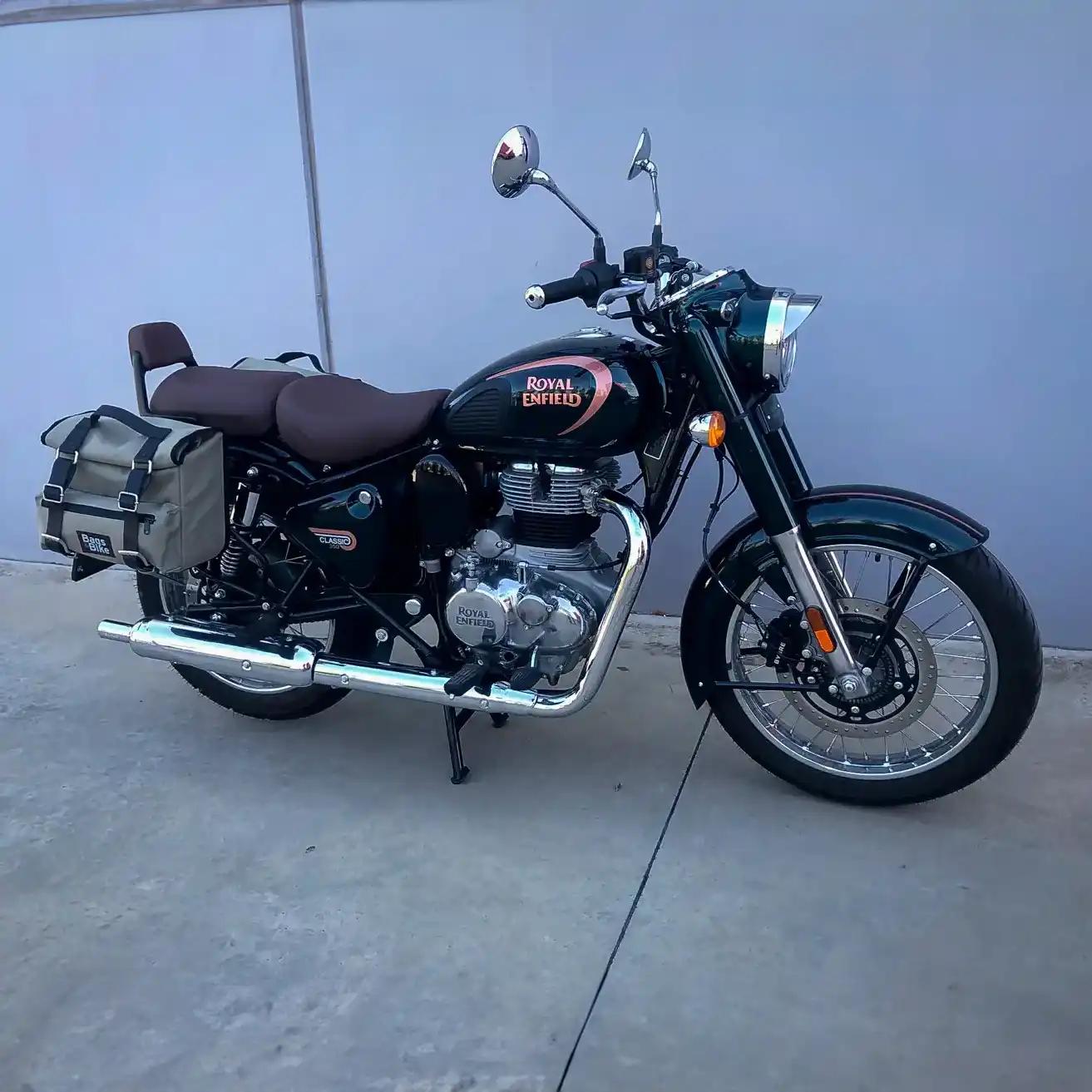 Panniers for Royal Enfield Classic 350, pair of SAHARA in Gray side bags - Image 3