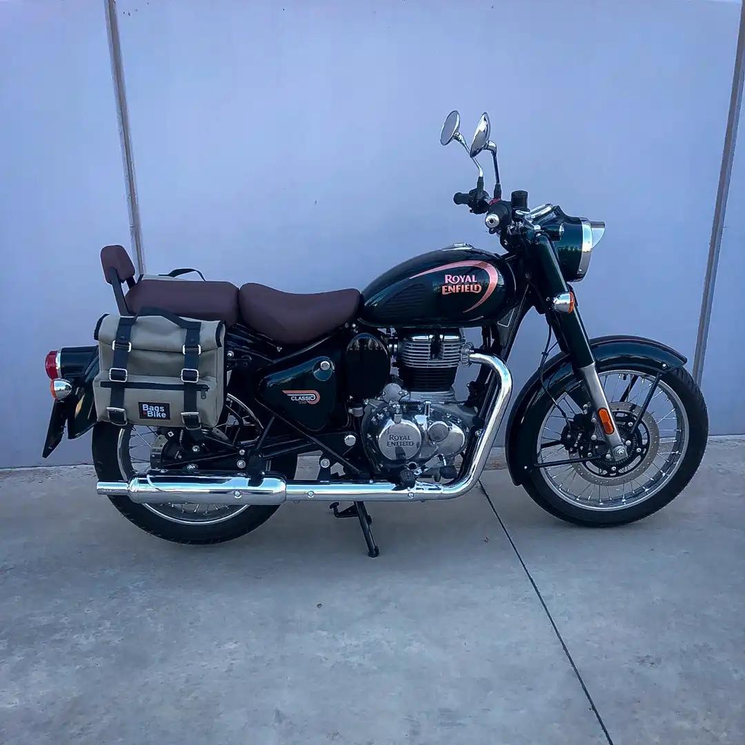 Panniers for Royal Enfield Classic 350, pair of SAHARA in Gray side bags - Image 4