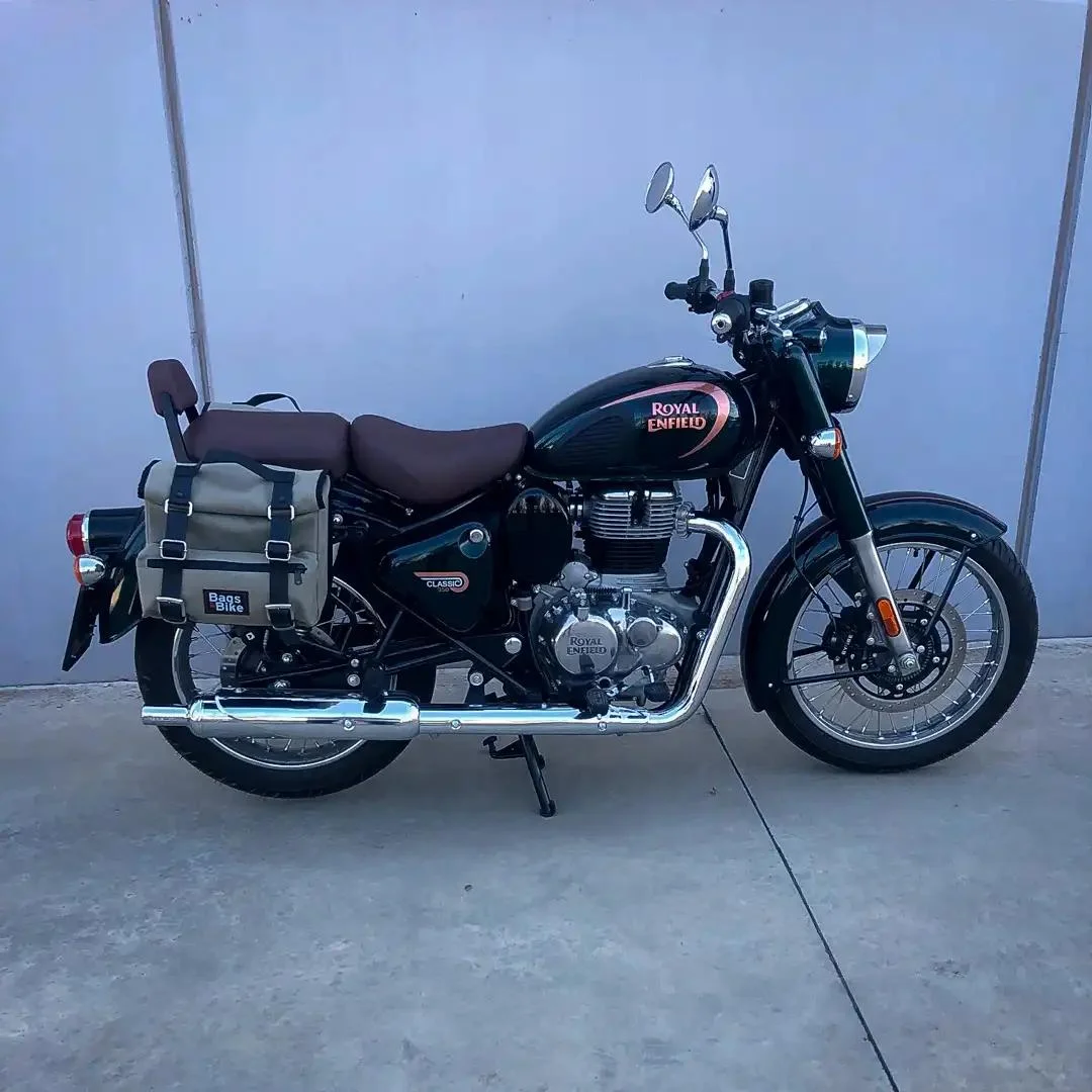 Borse laterali per Royal Enfield Classic 350, coppia di borse SAHARA in Grigio - immagine 4