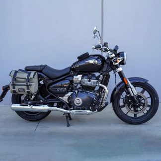 Panniers for Royal Enfield Super Meteor 650, pair of SAHARA in Gray side bags