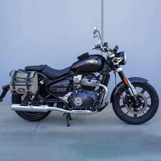 Panniers for Royal Enfield Super Meteor 650, pair of SAHARA in Gray side bags