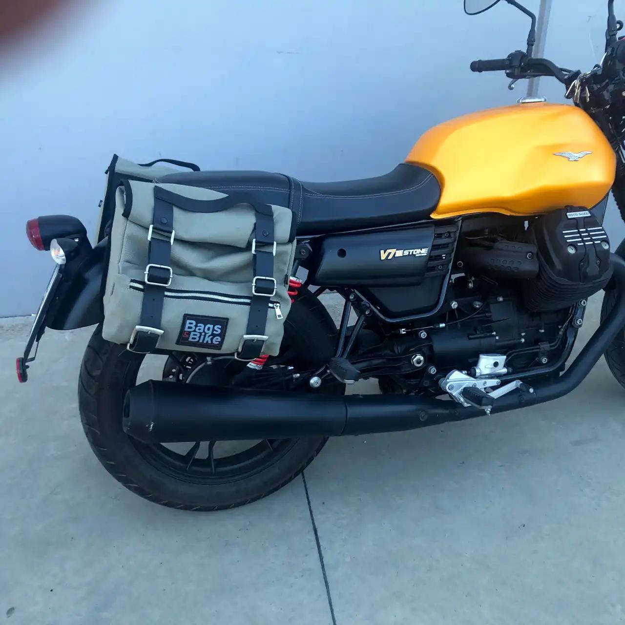 Panniers for Moto Guzzi V7 III, pair of SAHARA in Gray side bags - Image 2