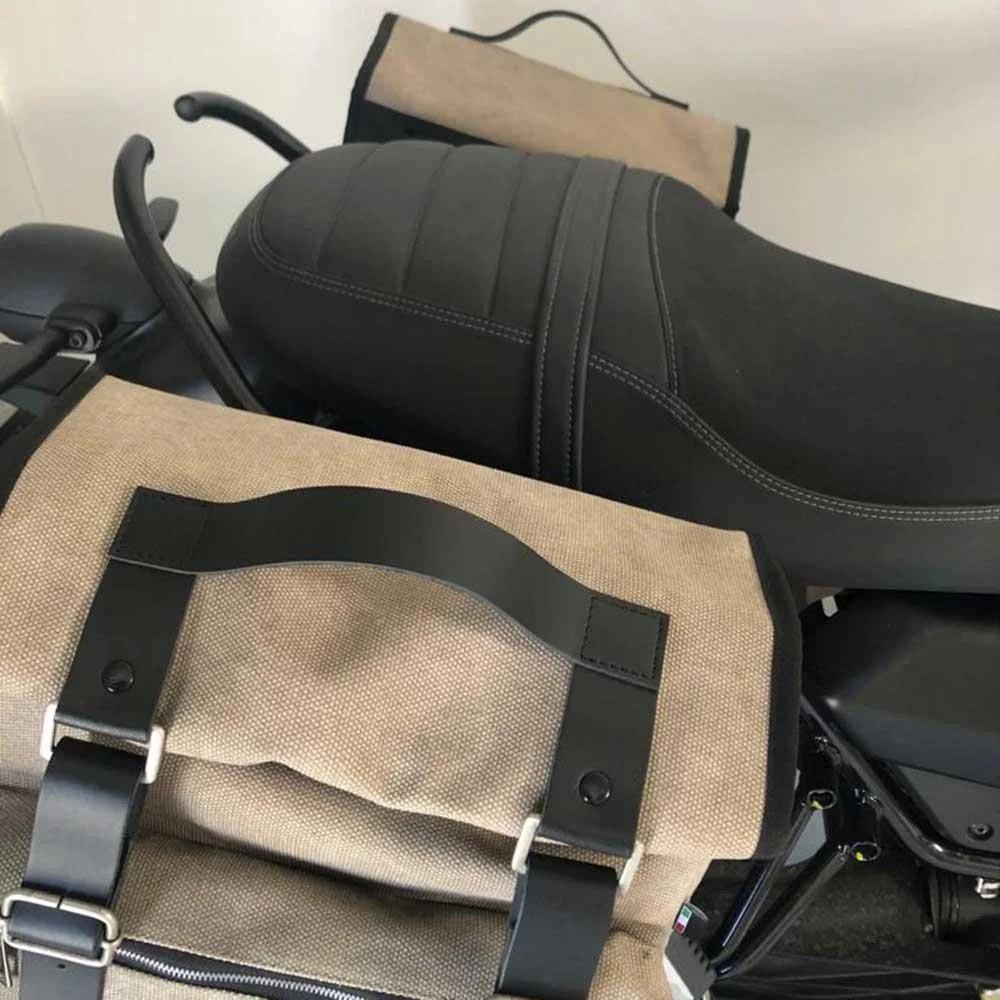 Borse laterali per Moto Guzzi V7 Special 2021/24, coppia di borse SAHARA in Grigio - immagine 6