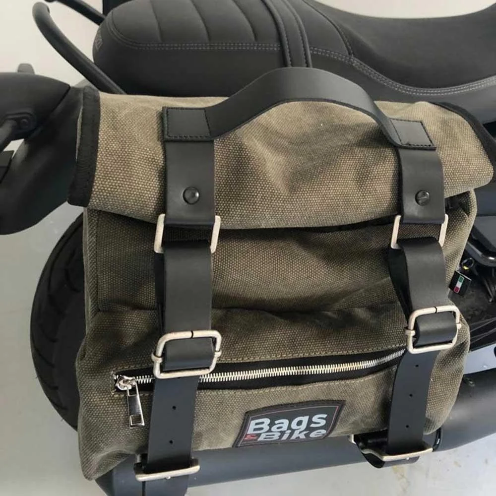 Borse laterali per Moto Guzzi V7 Special 2021/24, coppia di borse SAHARA in Grigio - immagine 7