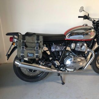 Panniers for Royal Enfield Interceptor Continental, pair of SAHARA in Green side bags