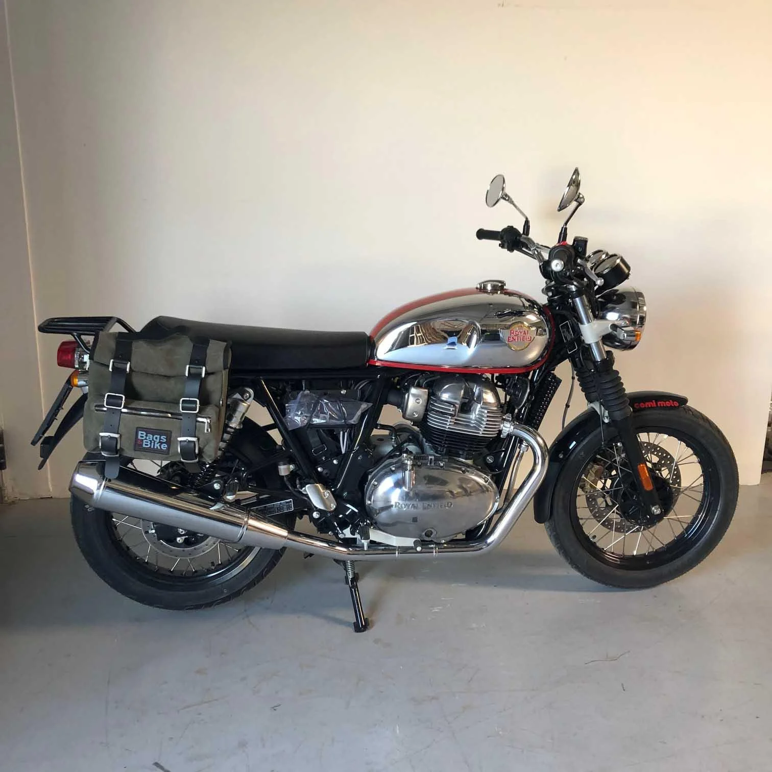 Borse laterali per Royal Enfield Interceptor Continental, coppia di borse SAHARA in Verde - immagine 3