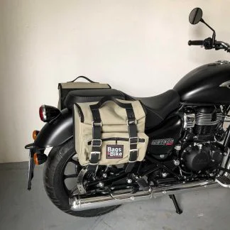 Panniers for Royal Enfield Meteor 350, pair of SAHARA in Gray side bags