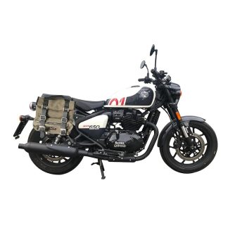 Panniers for Royal Enfield Shotgun, pair of SAHARA in Green side bags