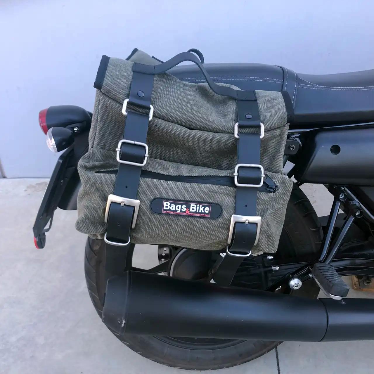 Panniers for Moto Guzzi V7 III, pair of SAHARA in Green side bags