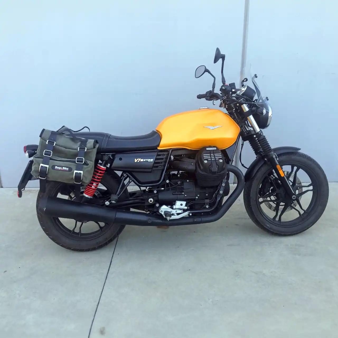 Panniers for Moto Guzzi V7 III, pair of SAHARA in Green side bags - Image 2