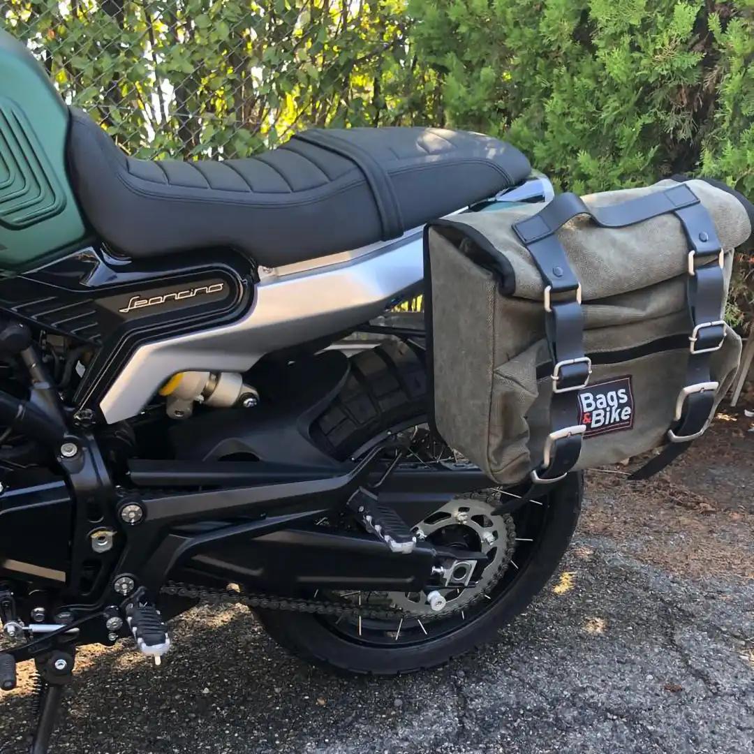 Pannier for Benelli Leoncino 800 Trail, single side bag SAHARA in Green - Image 2