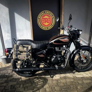 Panniers for Royal Enfield Bullet 350, pair of SAHARA in Green side bags