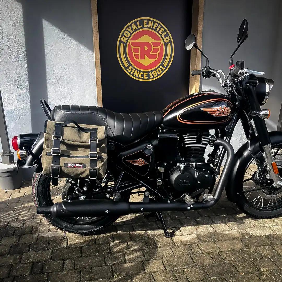 Panniers for Royal Enfield Bullet 350, pair of SAHARA in Green side bags - Image 2