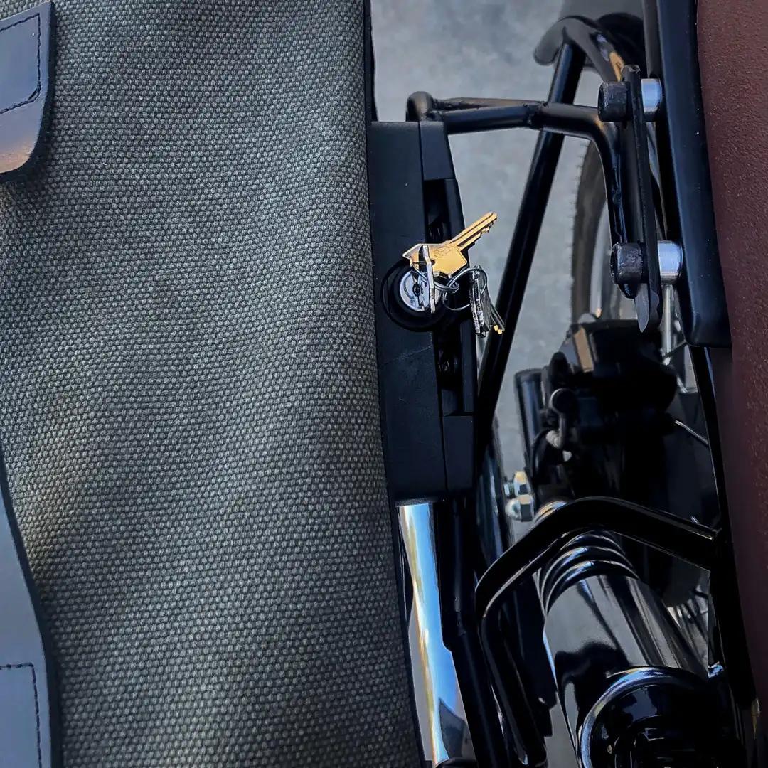 Panniers for Royal Enfield Classic 350, pair of SAHARA in Green side bags - Image 3