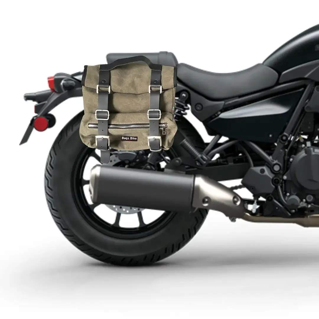 Panniers for Kawasaki Eliminator, pair of SAHARA in Green side bags