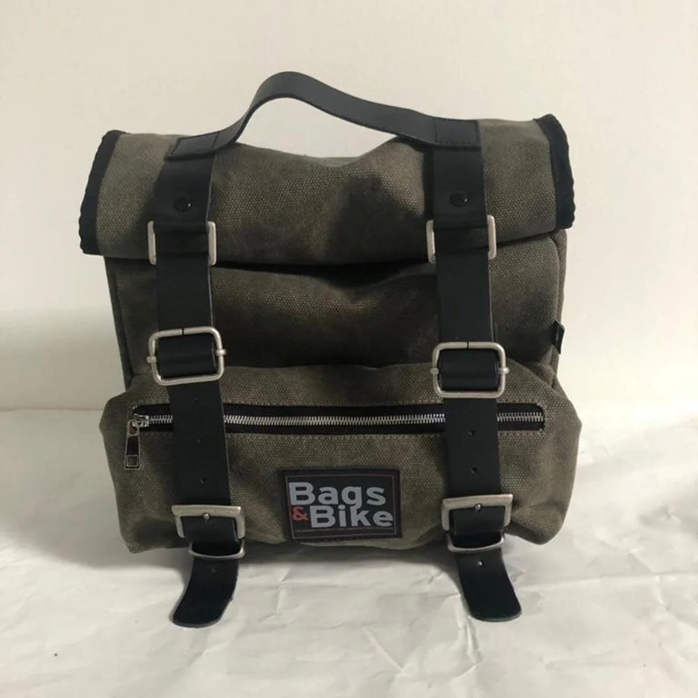 Panniers for Moto Guzzi V7 850 2021-25, pair of SAHARA in Green side bags - Image 5