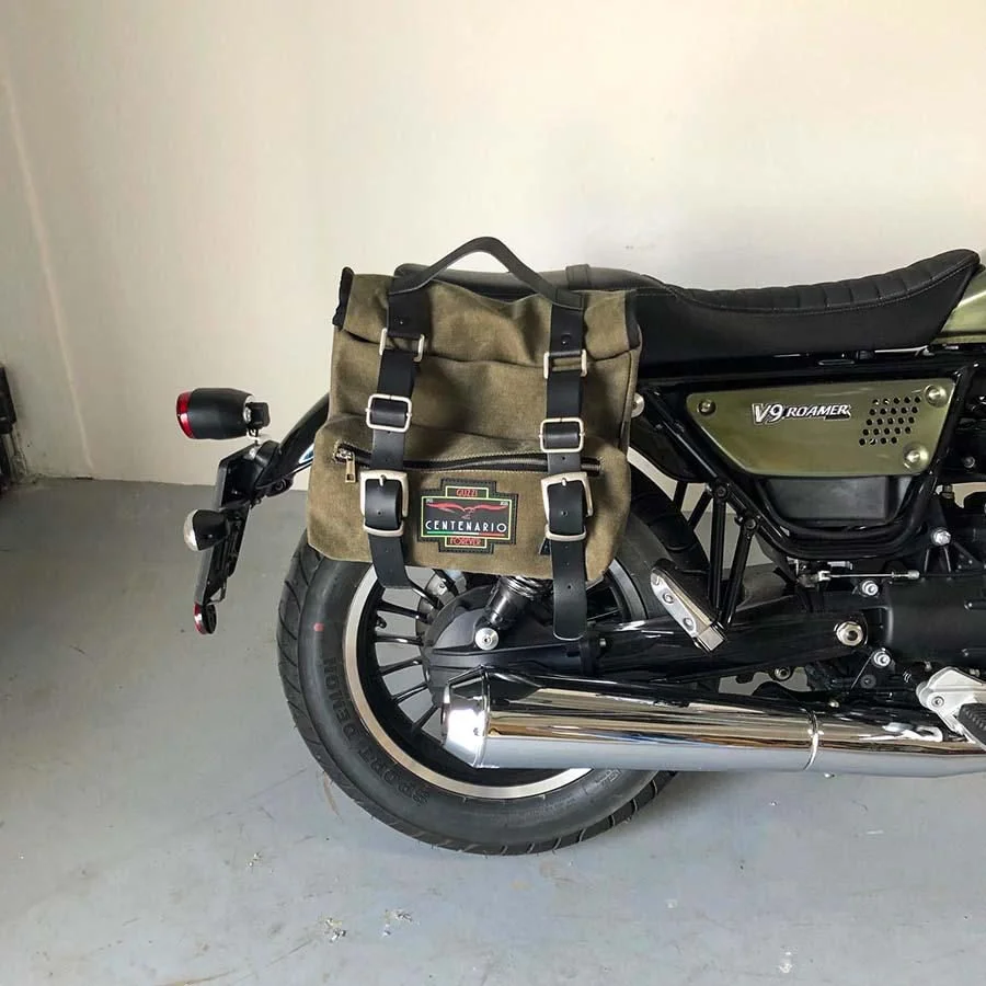 Panniers for Moto Guzzi Roamer, pair of SAHARA in Green side bags - Image 2
