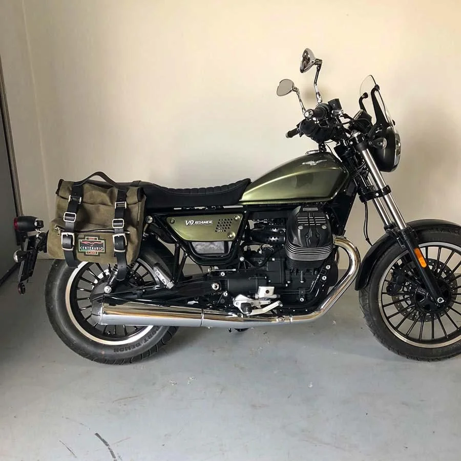 Panniers for Moto Guzzi Roamer, pair of SAHARA in Green side bags - Image 4