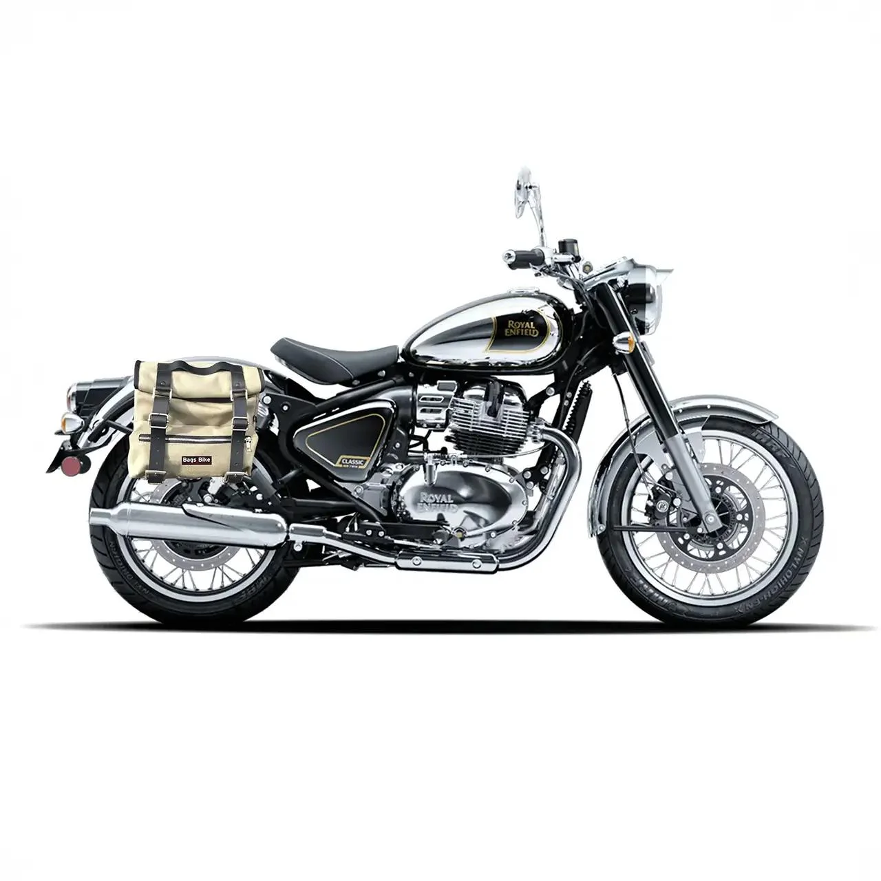 Panniers for Royal Enfield Classic 650, pair of SAHARA in Gray side bags - Image 3