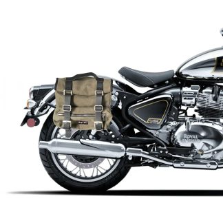 Panniers for Royal Enfield Classic 650, pair of SAHARA in Green side bags