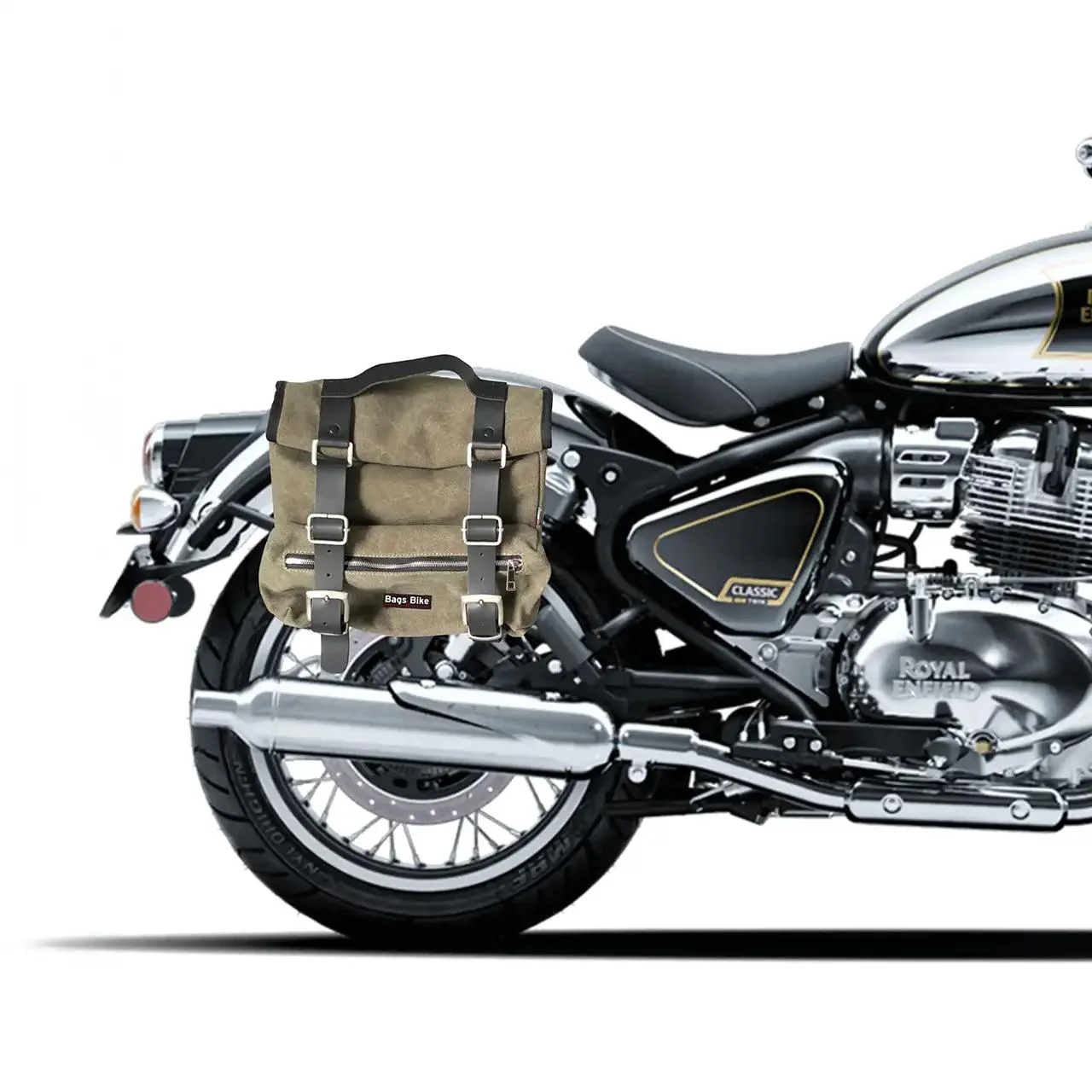 Borse laterali per Royal Enfield Classic 650, coppia di borse SAHARA in Verdi