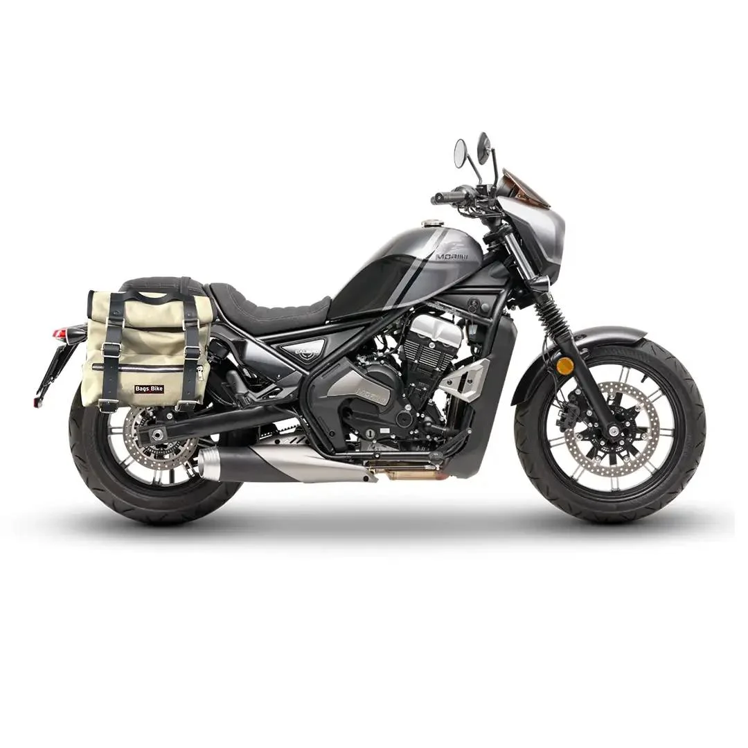 Borse laterali per Calibro Moto Morini, coppia di borse SAHARA in Grigio - immagine 2