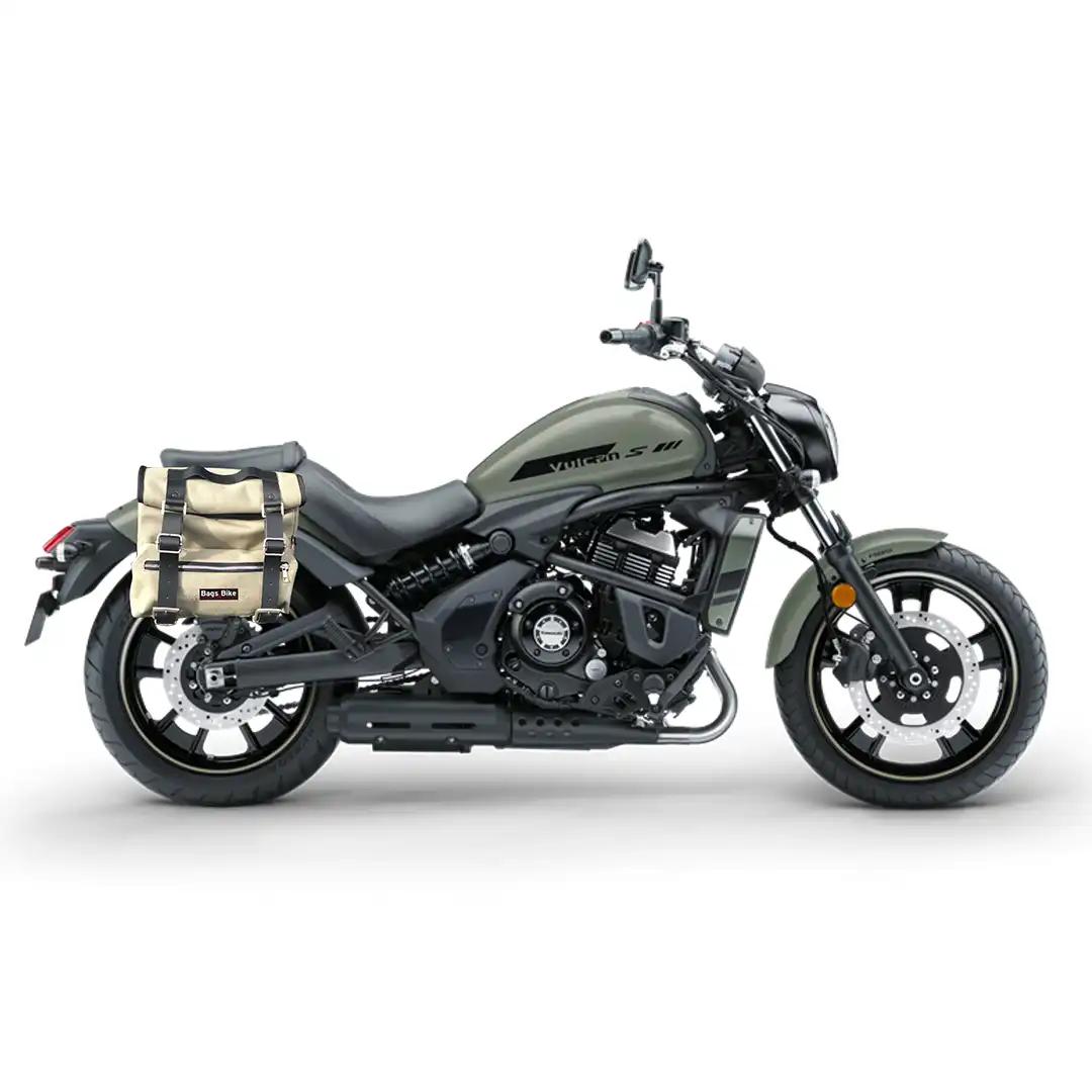 Borse laterali per Kawasaki Vulcan 650, coppia di borse SAHARA in Grigio - immagine 2