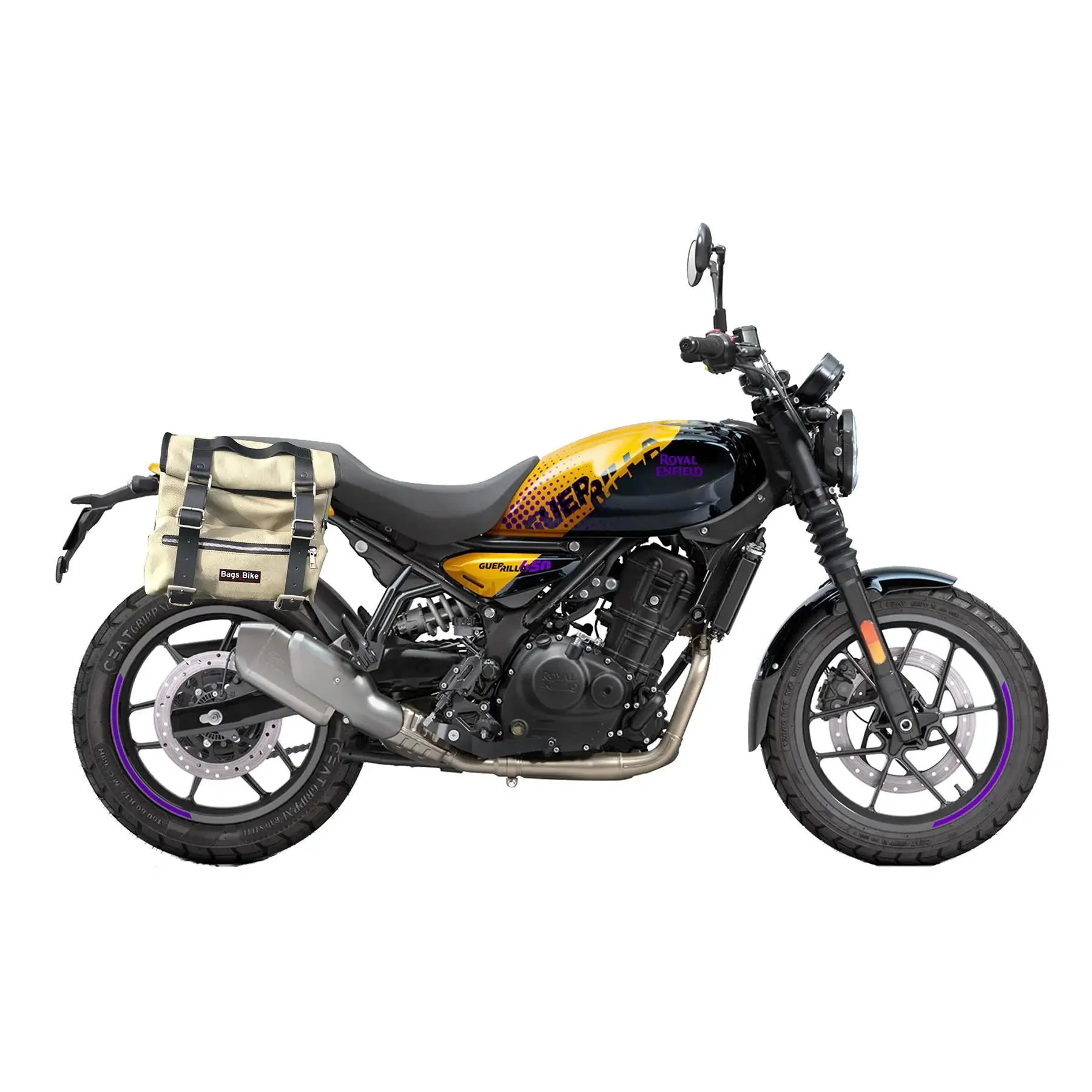 Borse laterali per Royal Enfield Guerrilla, coppia di borse SAHARA in Grigio - immagine 2