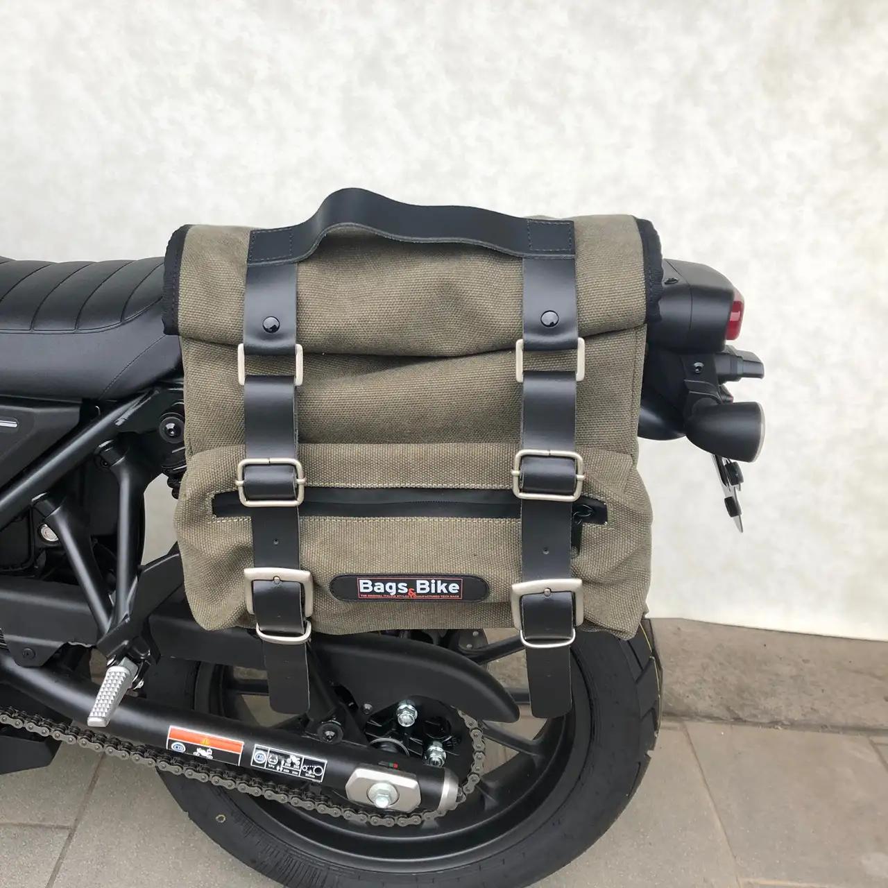 Borsa laterale per Honda CL 500, borsa singola SAHARA in Verdi - immagine 3