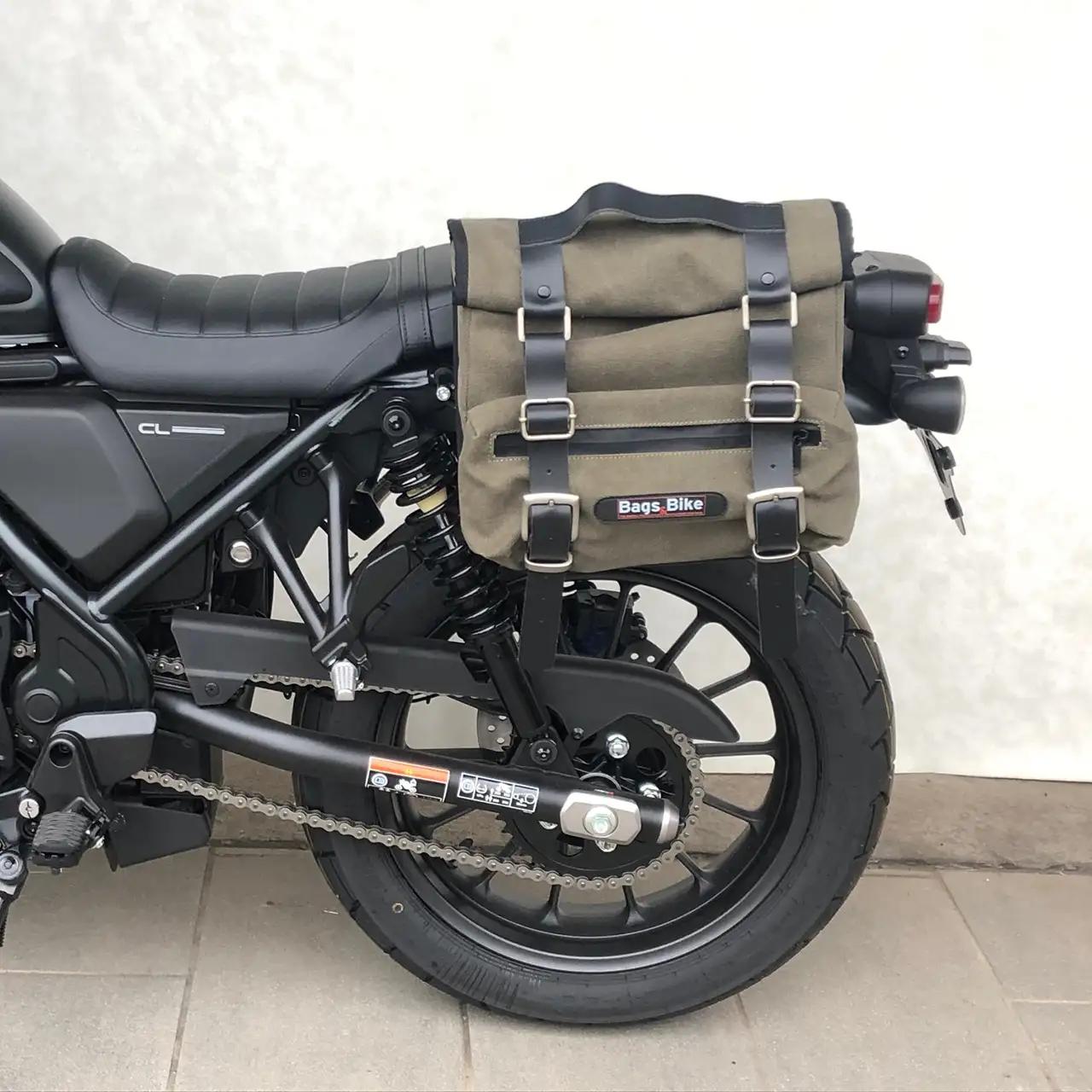 Borsa laterale per Honda CL 500, borsa singola SAHARA in Verdi - immagine 4